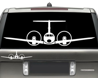 Embraer EMB-120 Brasillia Front - Self Adhesive Decal/Sticker Vinyl - Front - Airplane Wall Art / Regional Airline Plane