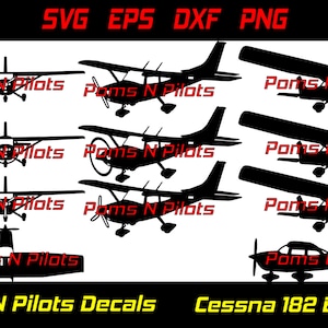 Cessna 182 Skylane SVG bundle / Pilot svg / Airplane svg / Jet svg / svg files for cricut / Flight School Airplane / General Aviation