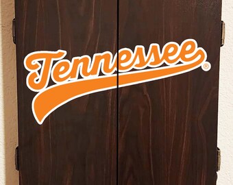 Officially Licensed University of Tennessee Volunteers - Electronic Dart Board Cabinet Wood Finish