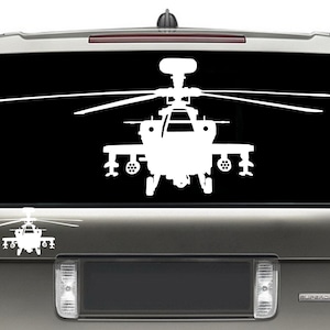 Boeing AH-64 Apache Vinyl Decal / Military Aviation Stickers / Pilot Gifts / Stocking Stuffer / Army Helicopter  Laptop Sticker