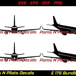 Embraer ERJ-170 / ERJ-175 SVG bundle / Pilot svg / Samolot svg / Odrzutowiec svg / pliki svg dla cricut