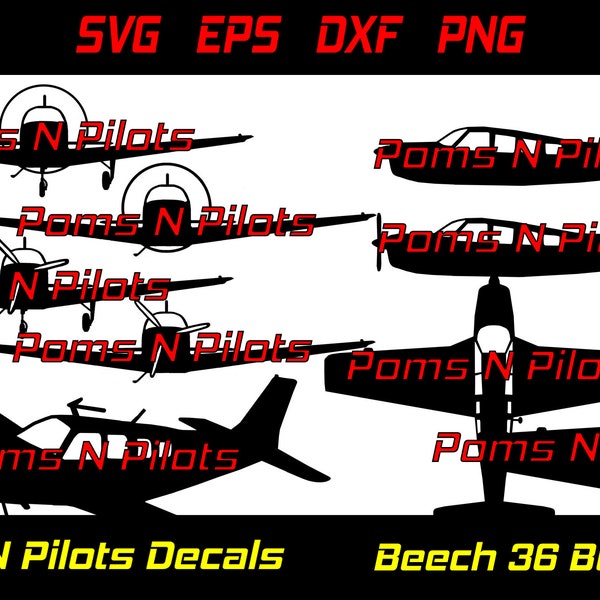 Beechcraft Bonanza B-36 SVG bundle / Pilot svg / Airplane svg / Jet svg / svg files for cricut