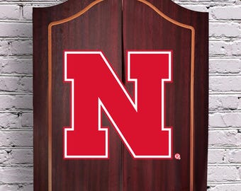 Officially Licensed University of Nebraska Cornhuskers Dart Board Cabinet