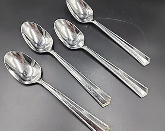 thumbnail image 2 of Yamazaki Adena Gold Accent Stainless Steel Flatware – 18/8 Glossy Silverware – Made In Japan – 1988 Pattern 2 of 3