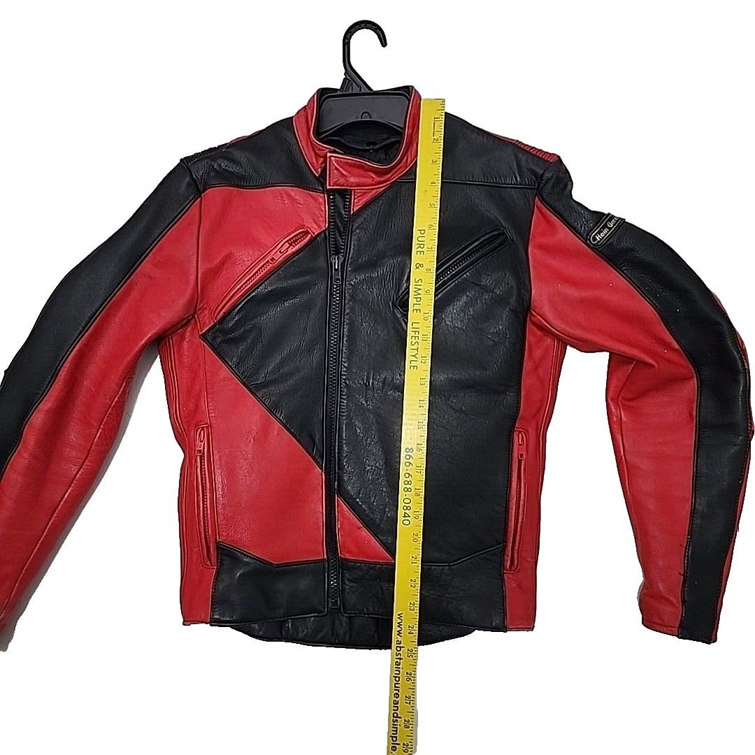 【gekkemens】紀84 紀85 紀87 紀89 Hein Gericke Leather Motorcycle Jacket Adult Size 38 Lined Red