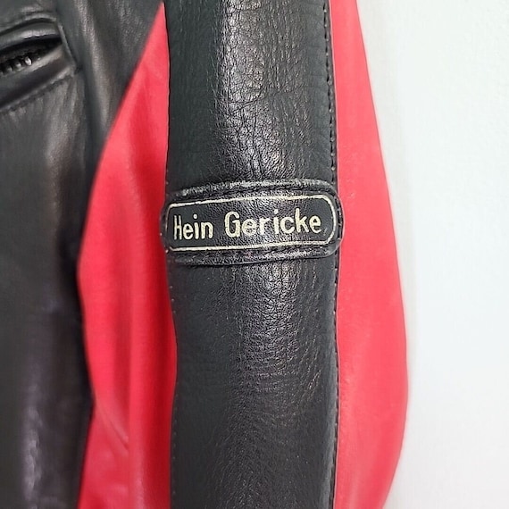 Hein Gericke レザー　ライダース　デカジップ　zip 赤　白　革 Vintage 80s Hein Gericke Leather Biker Jacket: Red & White