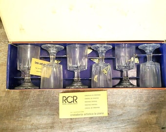 Vintage RCR Crystal Wine Glasses - Italian Royal Crystal Rock