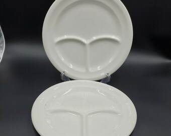 PULABO Divided Dinner Plate Ration Divided Plate Round Divided Breakfast Plate Divided Dinner Tray for Homes Restaurants Deft Processed