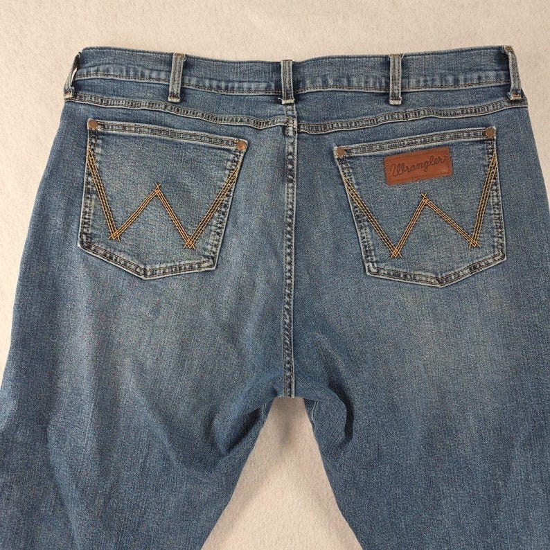Wrangler Retro Slim Boot Cut Jeans Heren 38 x 34 Blauw Denim Western Cowboy Stretch afbeelding 4