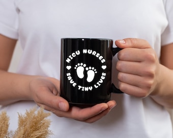 NICU verpleegkundige 11oz zwarte keramische koffiemok verpleegkundige gift | Koffiekopje | Nicu verpleegster shirt cadeau| Verpleegster mok | Nicu Nurse Cup I Neonatale verpleegster cadeau