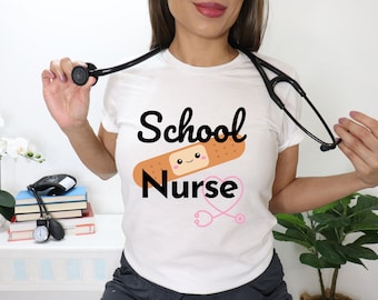 School Nurse Shirt, School Nurse Gift, Back to School Shirt, School Nurse Tee, RN Appreciation, Unisex Jersey Short Sleeve Tee,  -1102