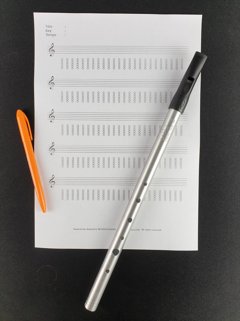 Tin Whistle Blank Sheet Music Tabs and Bar PDF and TXT Etsy Canada