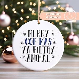 Merry Cop-mas Ya Schmutziges Tier kundengerechte Weihnachtsverzierung, Polizeioffizier-Verzierungen, Geschenke für Polizei-Frauen, Geschenke für Polizeioffiziere