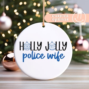 Holly Jolly Polizei Frau kundengerechte Weihnachtsverzierung, Polizisten-Verzierungen, Geschenke für Polizei-Frauen, Geschenke für Polizisten