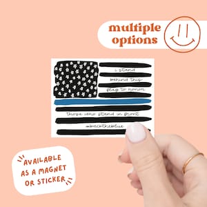 Thin Blue Line Flag Sticker or Magnet: Law Enforcement Gifts