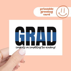 Polizei Graduierung druckbare Karte, druckbare Abschlusskarten, Geschenk für Strafverfolgung, Geschenke für Polizisten