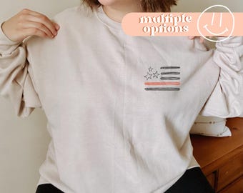 Dünne rote Linie Flagge Pullover, Feuer Frau Geschenke, Feuerwehrmann Geschenke