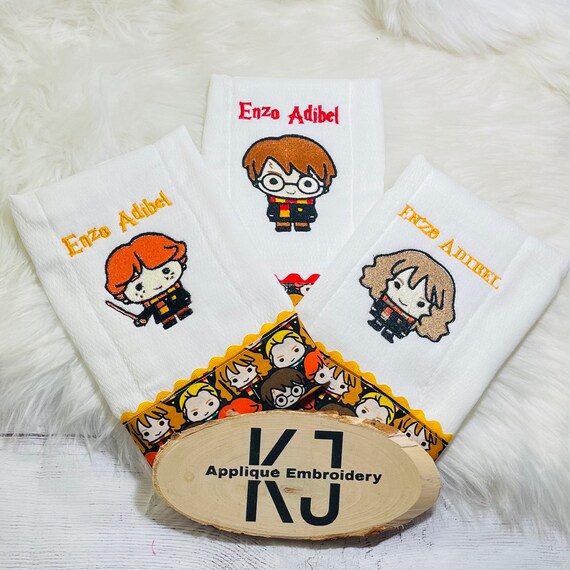 Panito Bordado Lentes De Harry Potter Baby Burp