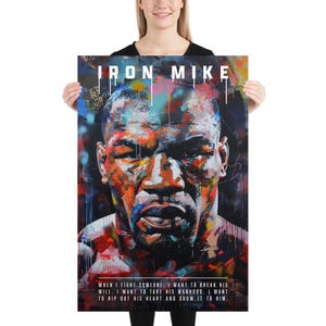 Mike Tyson, IRON MIKE 24x36 poster, sports theme, Boxing decor, man cave, Sports gifts, sports art, poster, multiple sizes