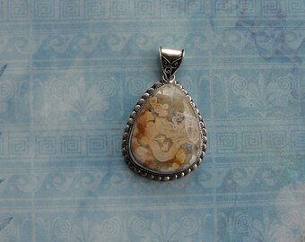 Ocean Jasper Gemstone .925 Ciondolo in argento sterling
