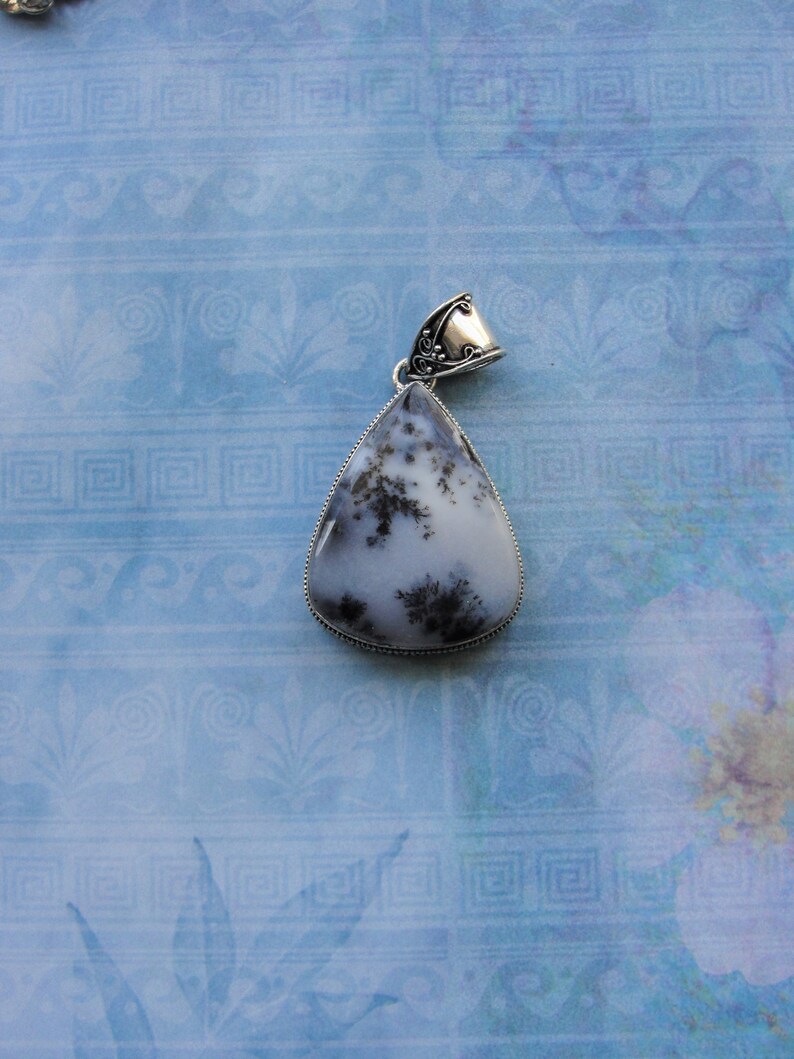 Dendrite Opal .925 Sterling Silver Pendant