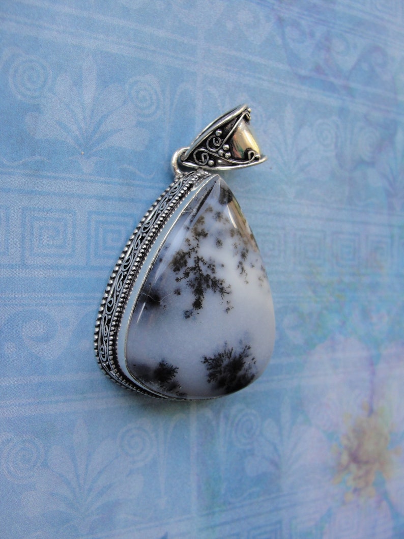Dendrite Opal .925 Sterling Silver Pendant