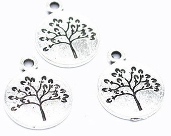 150pcs 19x15mm Antique Silver Round Life Tree Pendant Charms, Life Tree Necklace, Lovely Jewelry, DIY Supplies, Jewelry Making Findings,Q233