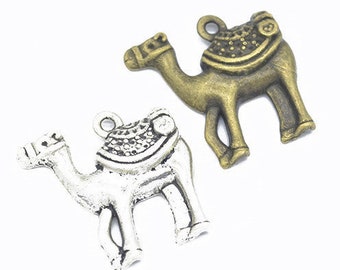 30pcs 24x24mm Antique Silver/Antique Bronze Camel Pendant Charms, Camel Necklace, Cute Jewelry, DIY Supplies, Jewelry Making Findings,D9144