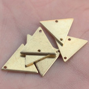 100pcs 15mm Raw Brass Triangle Blanks -Triangle Blanks With 2 Hole -Brass Triangle Pendant Stamping Blanks-Pendant Blanks-Hand Stamping,H166