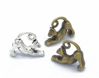 50 Stück 17x15mm Antik Silber/antik Bronze Katze Anhänger Charms, Legierung, Katze Halskette, niedlichen Schmuck, DIY Zubehör, Schmuckherstellung Erkenntnisse, D983