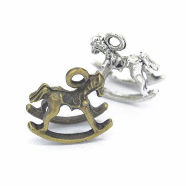 60pcs 16x16mm Antique Silver/Antique Bronze Trojan Horse Pendant Charms, Trojan Horse Necklace, DIY Supplies, Jewelry Making Findings, D9177