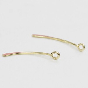 25.8x2.3mm Raw Brass Curved Rectangle Bar Pendant Charms - Brass Bar Stamping Blanks - Geometry Stampings - Jewelry Supplies, H21