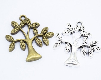 60pcs 32x20mm Antique Silver /Antique Bronze Tree Pendant Charms, Tree Necklace, Lovely Jewelry, DIY Supplies, Jewelry Making Findings,Q237