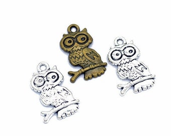 60pcs 23x15mm Antique Silver/Antique Bronze Owl Pendant Charms,Alloy Owl Necklace,Cute Jewelry,DIY Supplies,Jewelry Making Findings,D153