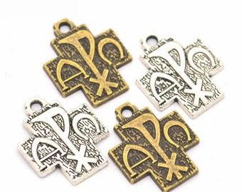 50pcs 20x16mm Antique Bronze/Antique Silver Charm Pendentif Croix, charme de la Religion, Croix collier, fournitures de bricolage, fabrication de bijoux conclusions T06