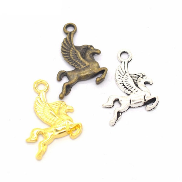 100pcs 20x15mm Antique Silver/Antique Bronze/Gold/Silver Pegasus Pendant Charms,Pegasus Necklace,DIY Supplies,Jewelry Making Findings,D928