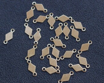 500 Stück 4x9mm Zuschnitte Messing Diamant - Diamant-Rohlinge mit 2-Loch - Messing-Diamant-Anhänger stempeln Rohlinge-Anhänger Rohlinge-Hand Stempeln, H198