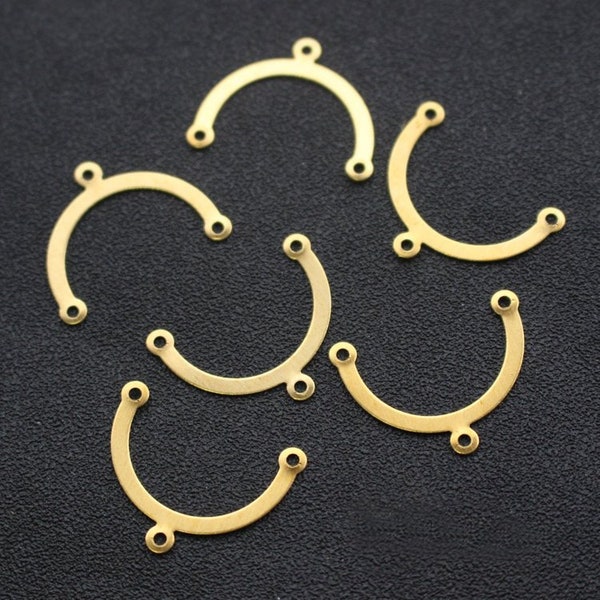 100pcs 23mm Raw Brass U Shaped Connectors-  U Pendant With 3 Hole -Earring Findings- Headwear Hair -Brass Findings -Jewelry Supplies,H95