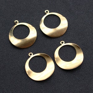 100er 20mm Messing hohl runder Kreis Ring Anhänger - Messing Anhänger Zubehör - Ohrringe Erkenntnisse-Geometrie Stanzteile-Schmuckzubehör, H176