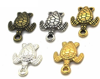 120pcs 16x12mm Antique Silver/Antique Bronze/Gold/Silver/ Antique Gold Turtle Pendant Charms,Cute DIY Supplies,Jewelry Making Findings,D701