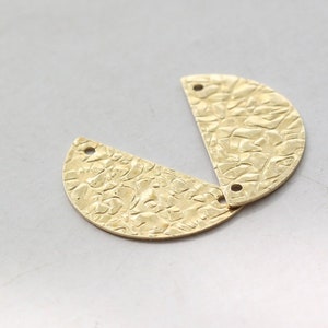 25x12.5mm Raw Brass Semicircle Pendant - Semicircle Blanks With 2 Hole -Brass Pendant Stamping Blanks-Earring Findings -Jewelry Supplies,H67