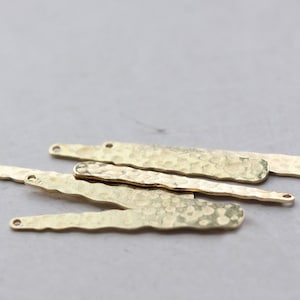 33.9x5.3mm Raw Brass Curved Long Strip Pendant Charms - Brass Hammer Long Strip Stamping Blanks - Geometry Stampings - Jewelry Supplies, H60