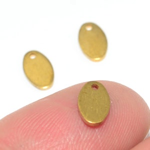 100PCS+ Raw Brass Charms - Oval shaped earrings - Earring connectors - Earring Findings - Brass earring charms - Earring accessories -BS81