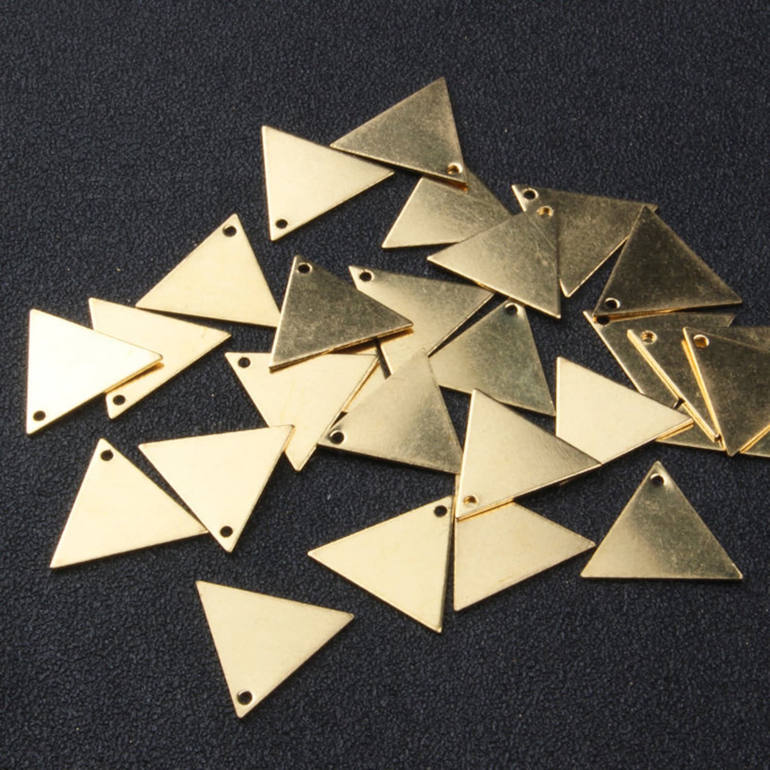 100pcs 15mm Raw Brass Triangle Pendant Brass Triangle Blanks Etsy España