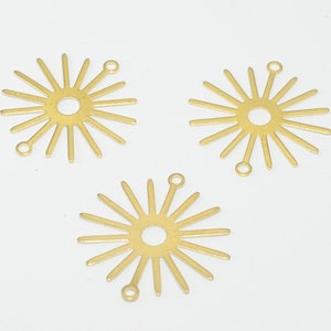 24PCS+ Raw Brass Charms - Sun flower Raw Brass Charms - Earring connectors - Earring Findings - Jewelry Supplies - 28mm - BS80-13