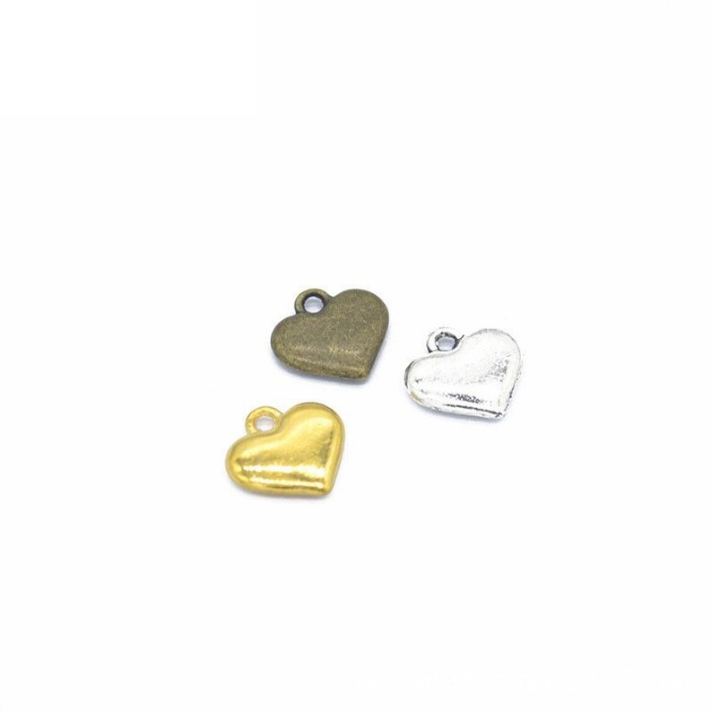 Love Necklace Cute DIY Supplies Jewelry Making Findings 100pcs 12x11mm Antique SilverAntique BronzeGold Love Heart Pendant Charms A21