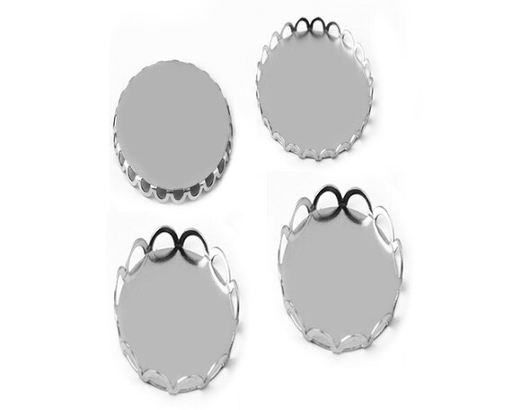 30pcs Lace Stainless Steel Oval Bezel Settings Pendant Base Wholesale Cabochon Mountings Pendant Blanks 18x25mm diy Jewelry Findings U63 Etsy