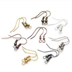 200pcs Wholesale Brass Earwires  Ear Wire W/ Loop, Fish Hook Earrings,Copper Earring Wire,DIY Jewelry Findings Components, 07558