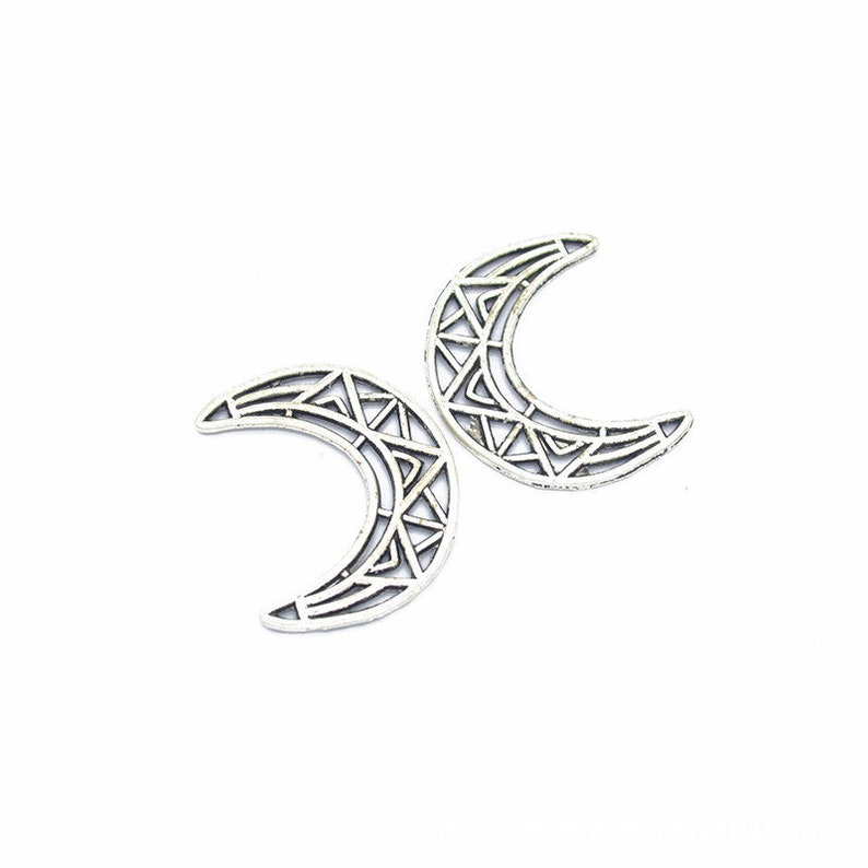 Alloy Small Pendant DIY Supplies 35pcs 33x26mm Antique BronzeAntique Silver Moon Pendant,Lovely Sky Charm Jewelry Making Findings,L608