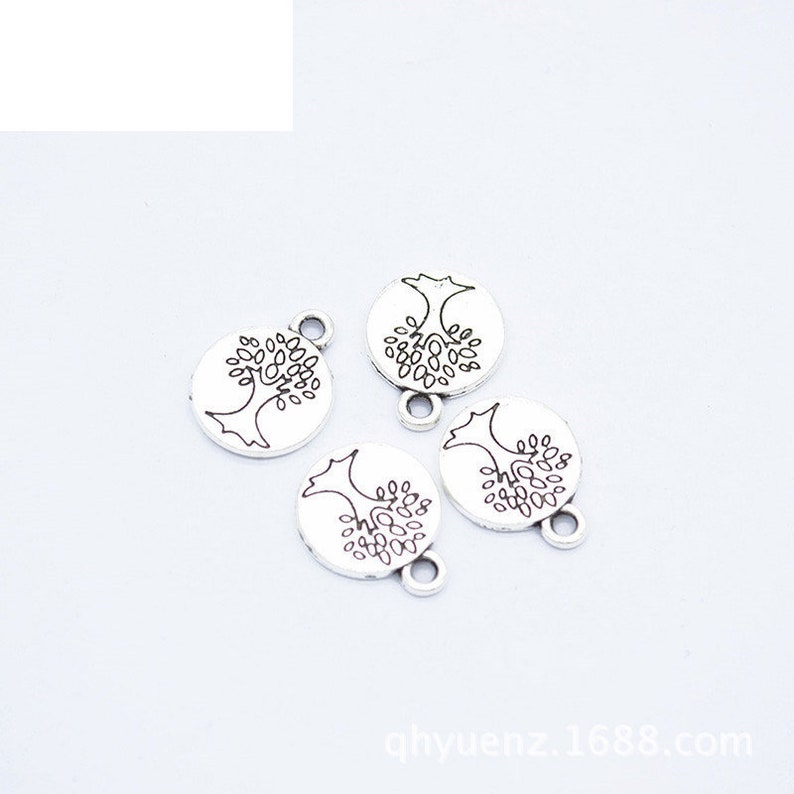 Jewelry Making Findings,Q238 200pcs 15x12mm Antique Silver Antique Bronze Round Life Tree Pendant Charms,Life Tree Necklace DIY Supplies